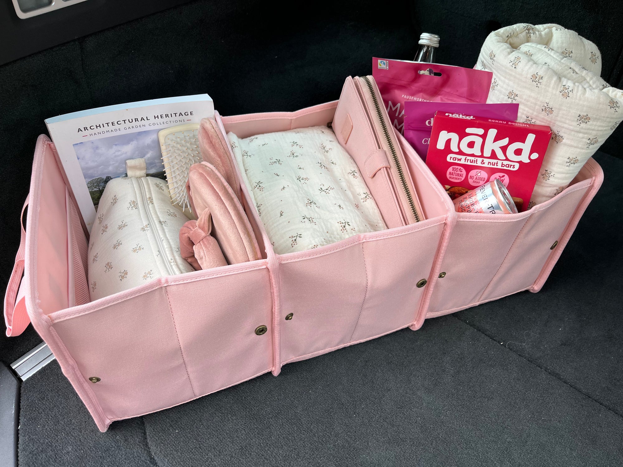 pink car boot organiser